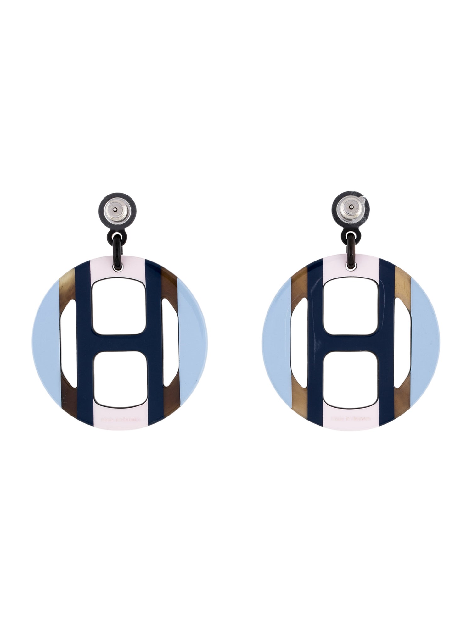 Hermès H Equipe Drop Earrings